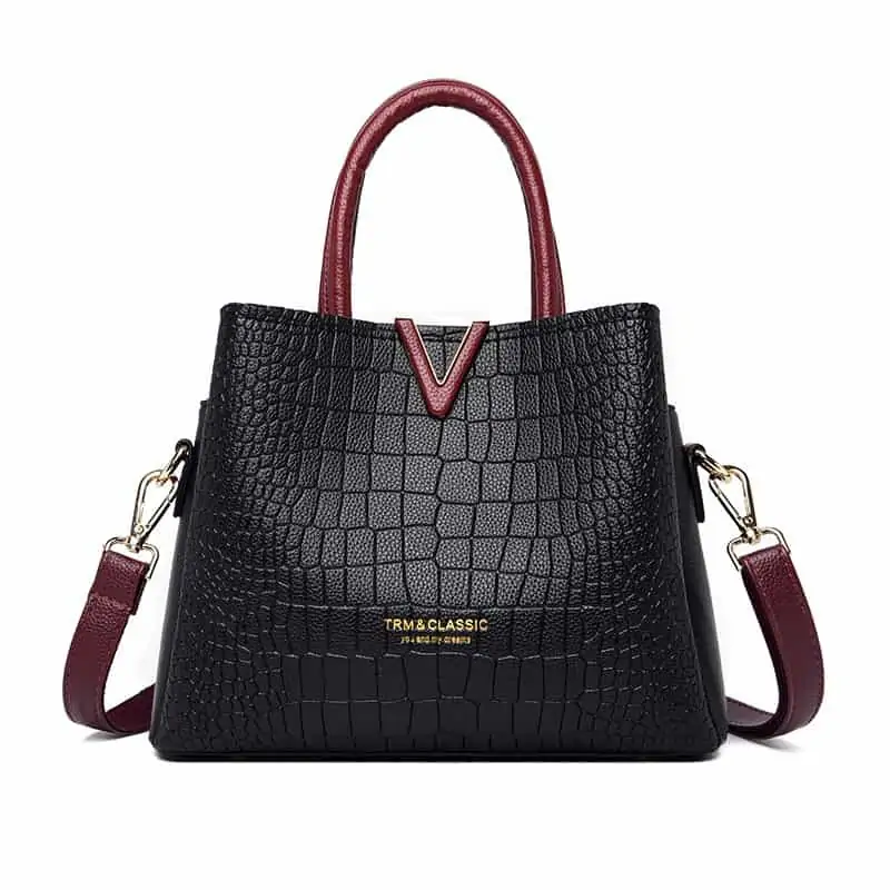 Croc embossed designer tote bag