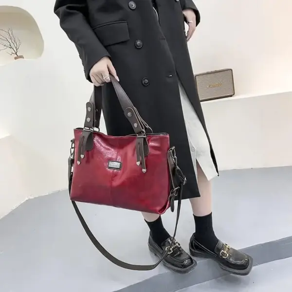 Vintage high quality casual soft leather tote bag - Image 13