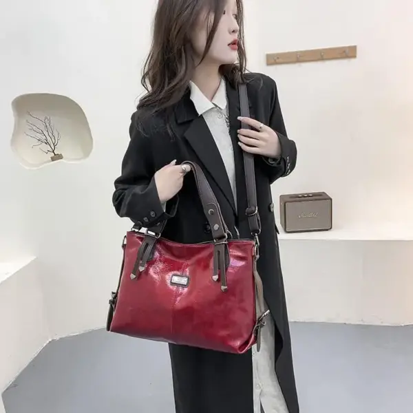 Vintage high quality casual soft leather tote bag - Image 14