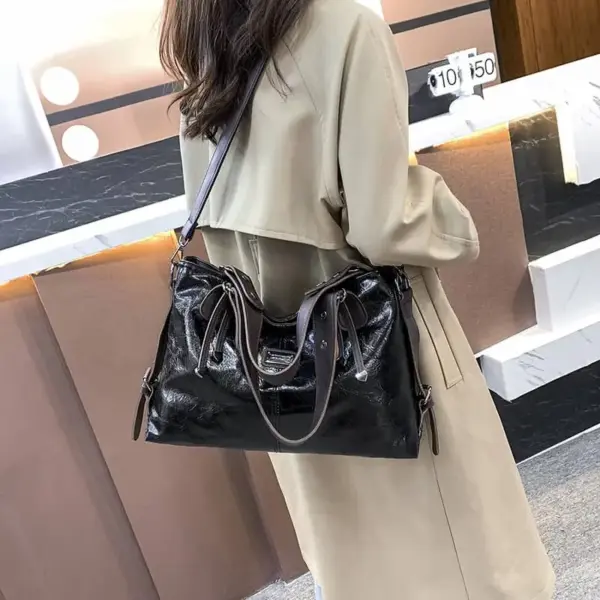 Vintage high quality casual soft leather tote bag - Image 10