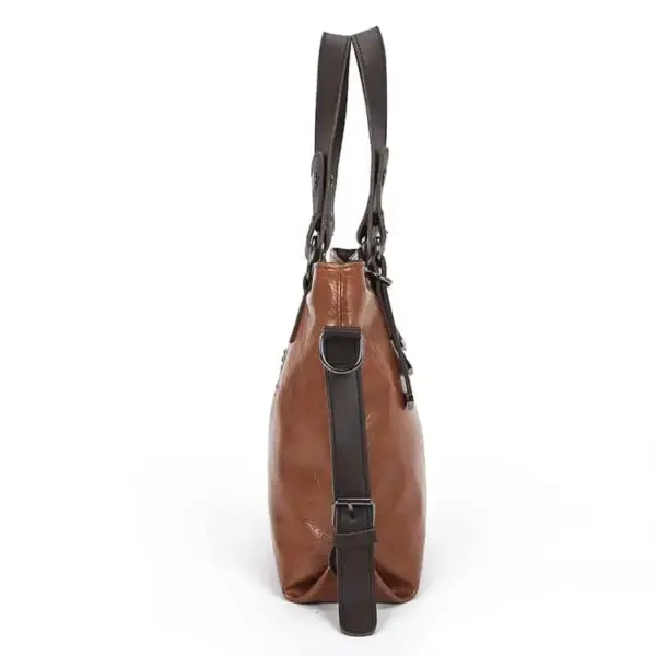 Vintage high quality casual soft leather tote bag - Image 3