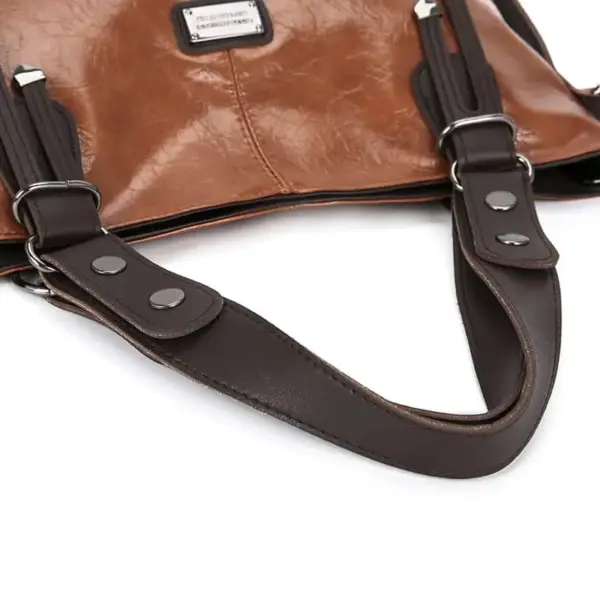 Vintage high quality casual soft leather tote bag - Image 5