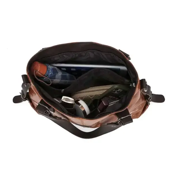 Vintage high quality casual soft leather tote bag - Image 7