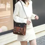 Vintage high quality little bee leather backpack - Image 17