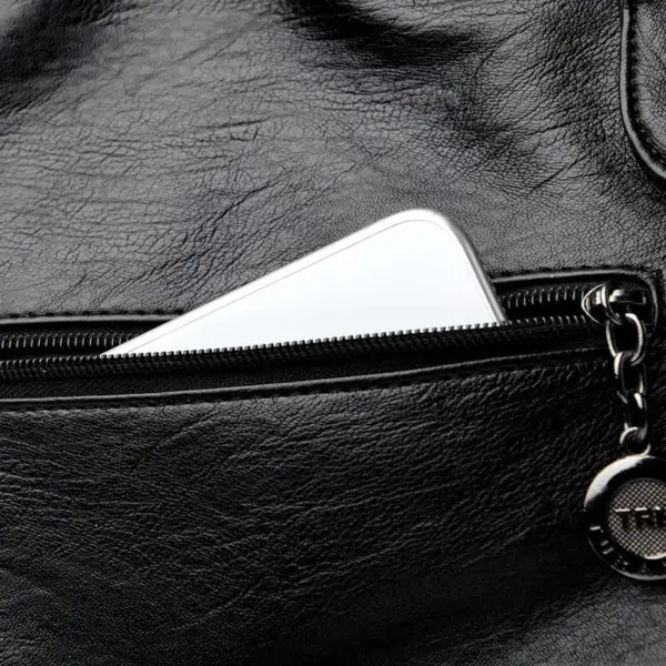 Casual soft vegan leather tote bag - Image 12