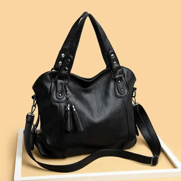 Casual soft vegan leather tote bag - Image 13