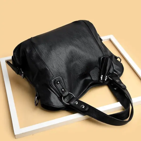 Casual soft vegan leather tote bag - Image 14