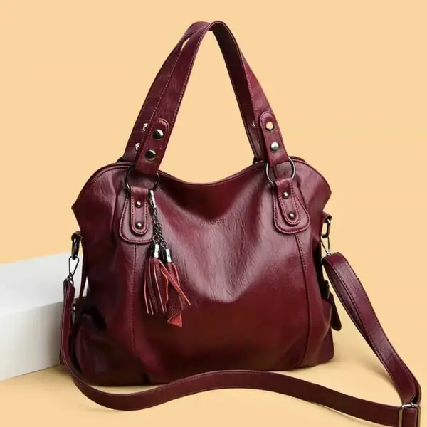 Casual soft vegan leather tote bag - Image 15