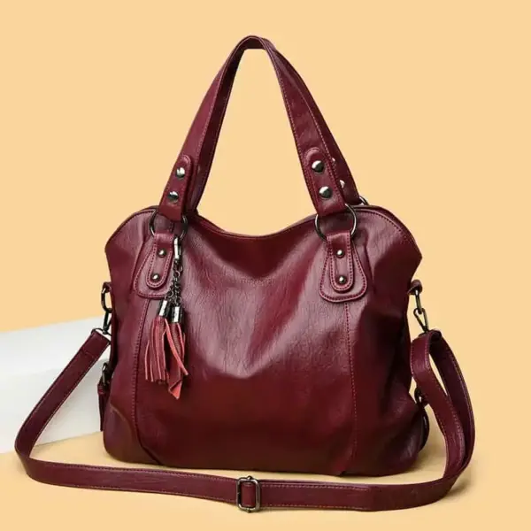 Casual soft vegan leather tote bag - Image 16