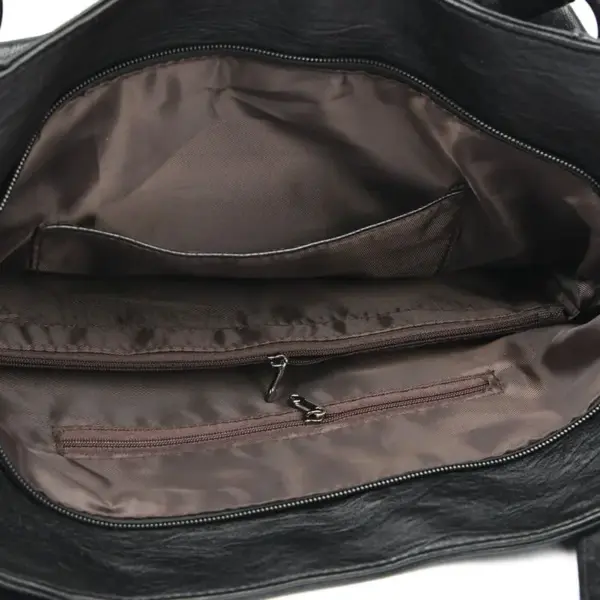 Casual soft vegan leather tote bag - Image 17