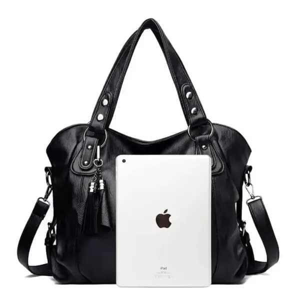 Casual soft vegan leather tote bag - Image 2