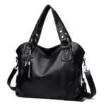 Casual soft vegan leather tote bag