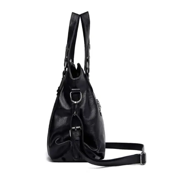 Casual soft vegan leather tote bag - Image 4