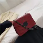 Classic embroidered thread rivet chain bag - Image 3
