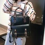 Large capacity vintage leather backpack - Image 7