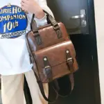 Large capacity vintage leather backpack - Image 9