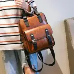 Large capacity vintage leather backpack - Image 3