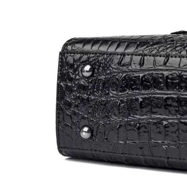 Classic luxury crocodile pattern tote bag - Image 6