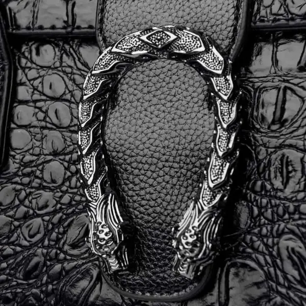 Classic luxury crocodile pattern tote bag - Image 7