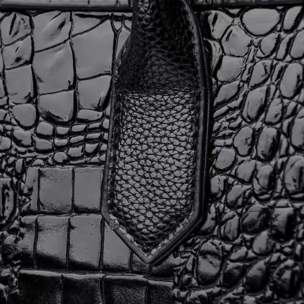 Classic luxury crocodile pattern tote bag - Image 9