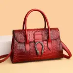 Classic luxury crocodile pattern tote bag - Image 15