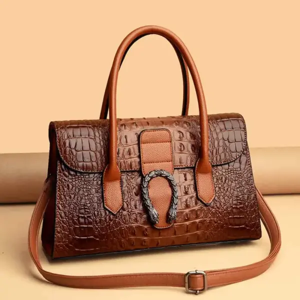 Classic luxury crocodile pattern tote bag - Image 17