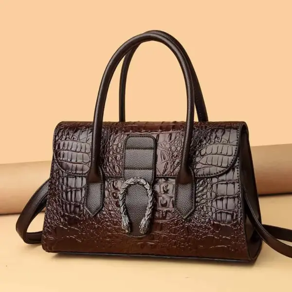 Classic luxury crocodile pattern tote bag - Image 18