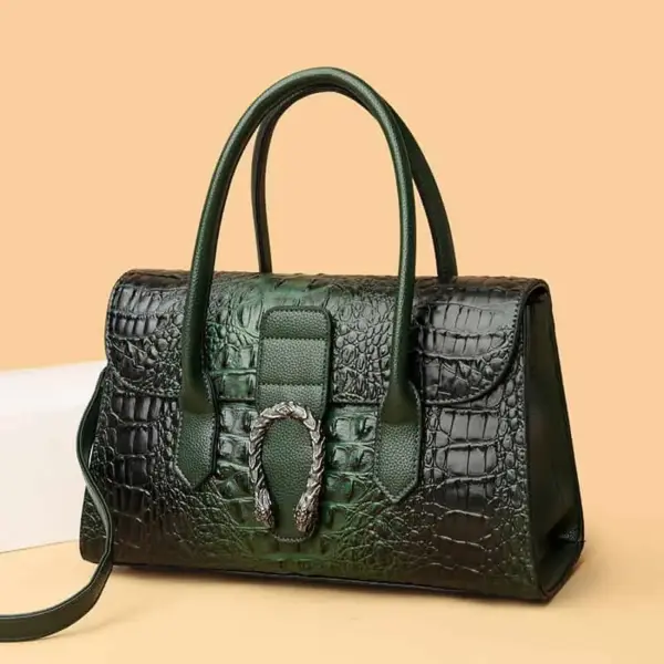 Classic luxury crocodile pattern tote bag - Image 19