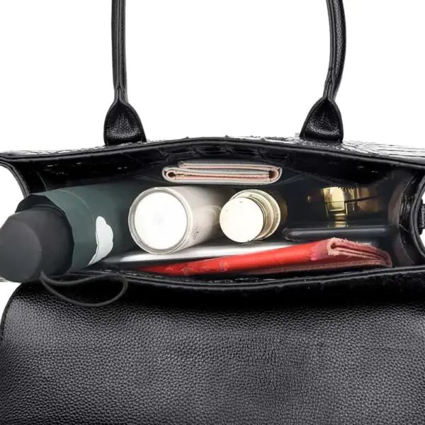 Classic luxury crocodile pattern tote bag - Image 13