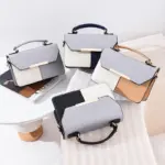 Elegant contrast color premium satchel bag - Image 17