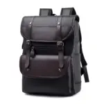 Vintage large capacity leather backpack