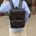 Vintage large capacity leather backpack - Image 15