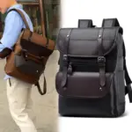 Vintage large capacity leather backpack - Image 19
