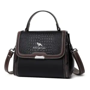 Crocodile Pattern Elegant Satchel Bag
