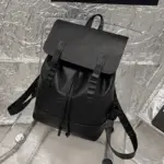 Large capacity solid color leather backpack - Image 13