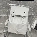 Large capacity solid color leather backpack - Image 15