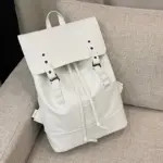 Large capacity solid color leather backpack - Image 16