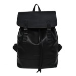 Large capacity solid color leather backpack