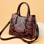 Luxury classic flower embossed women tote bag
