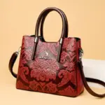 Luxury classic flower embossed women tote bag