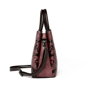 Luxury classic flower embossed women tote bag