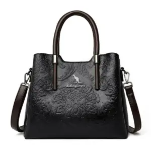 Luxury Classic Flower Embossed Women Tote Bag