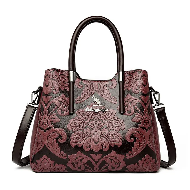 Luxury Classic Flower Embossed Women Tote Bag