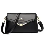 Solid color flap elegant shoulder bag