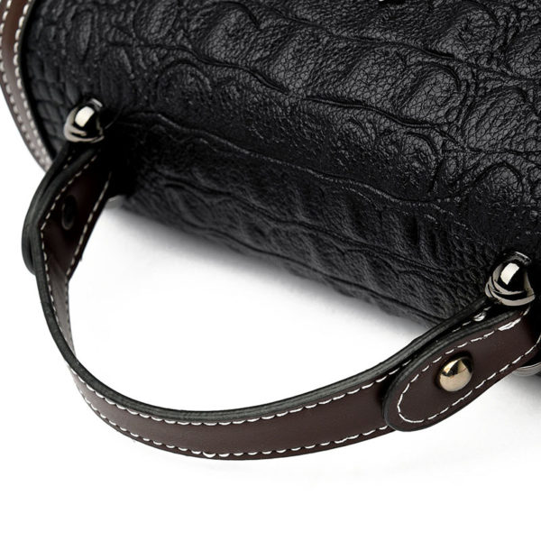 Vintage crocodile pattern satchel bag - Image 6
