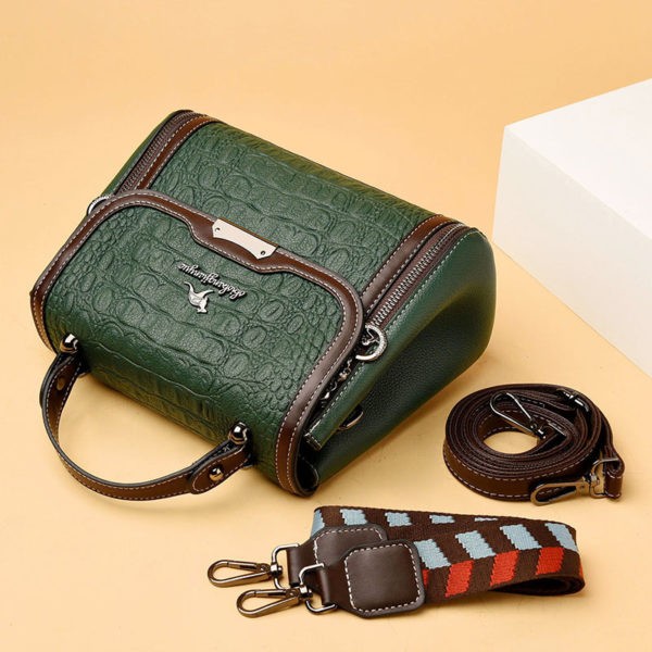 Vintage crocodile pattern satchel bag - Image 11