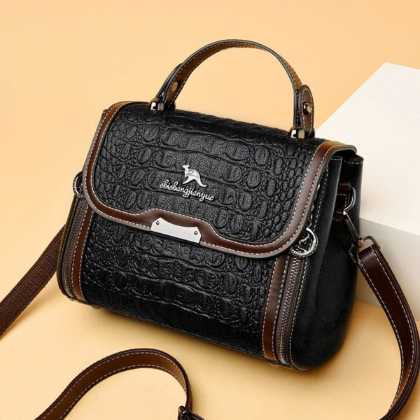 Vintage crocodile pattern satchel bag - Image 12