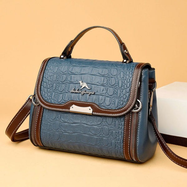 Vintage crocodile pattern satchel bag - Image 13
