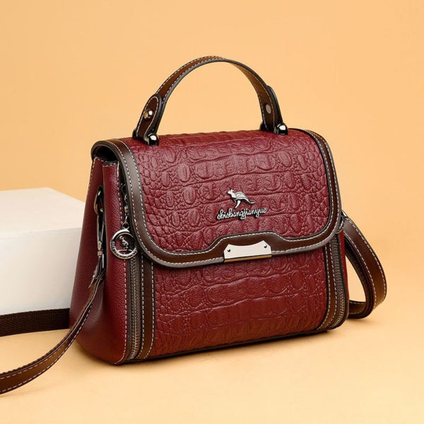 Vintage crocodile pattern satchel bag - Image 15