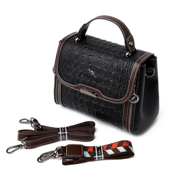 Vintage crocodile pattern satchel bag - Image 5